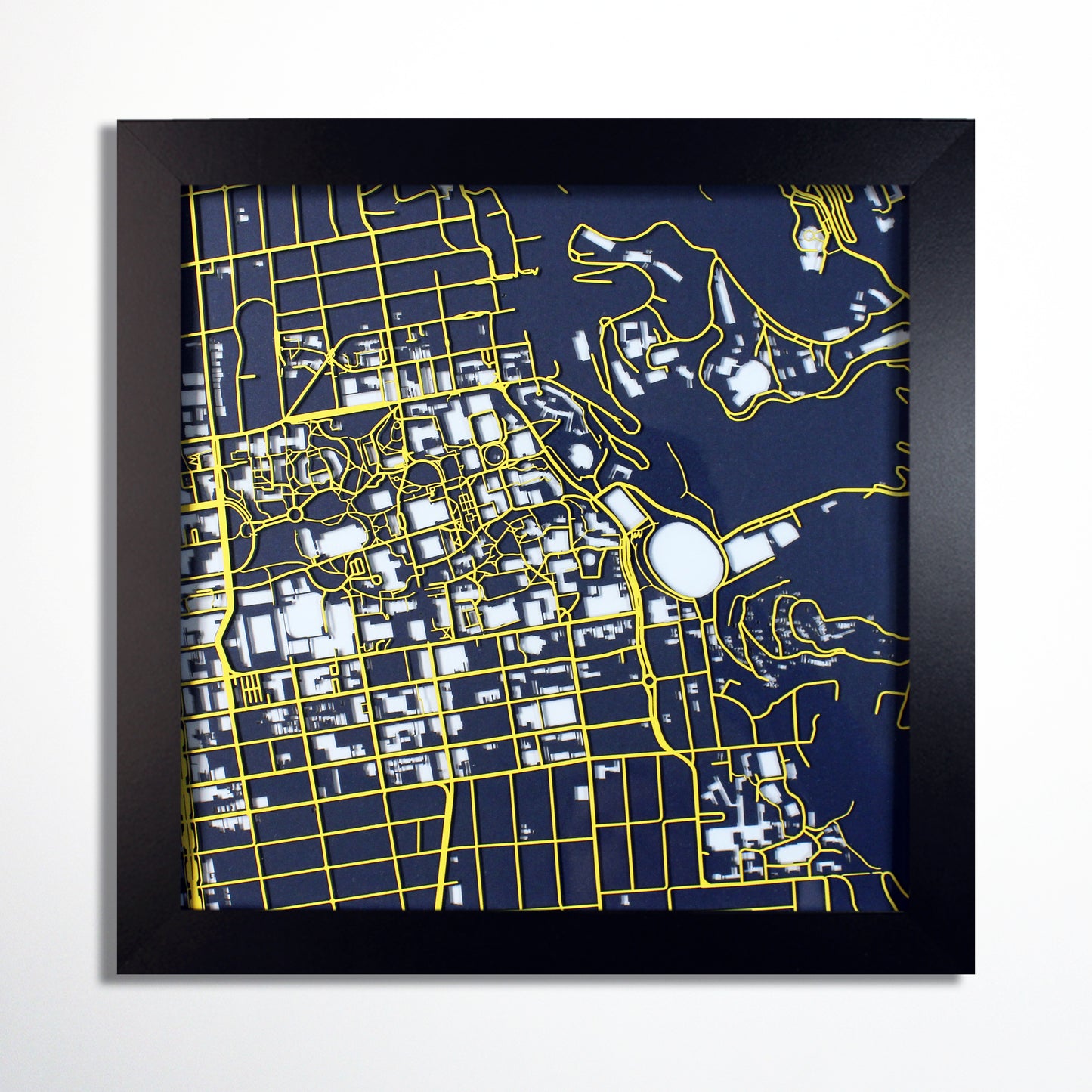 University of California Berkeley Laser Cut Map - CarbonLight
