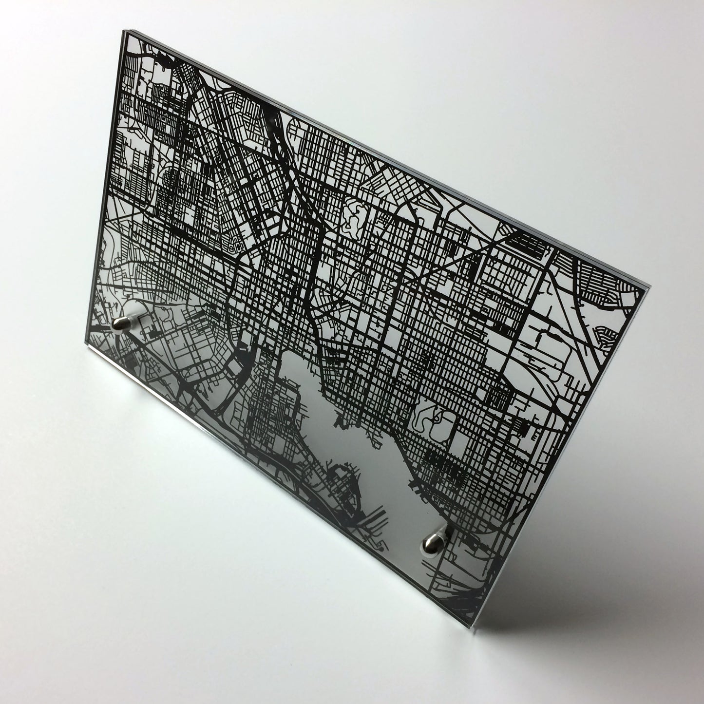 Baltimore laser cut desk map - CarbonLight