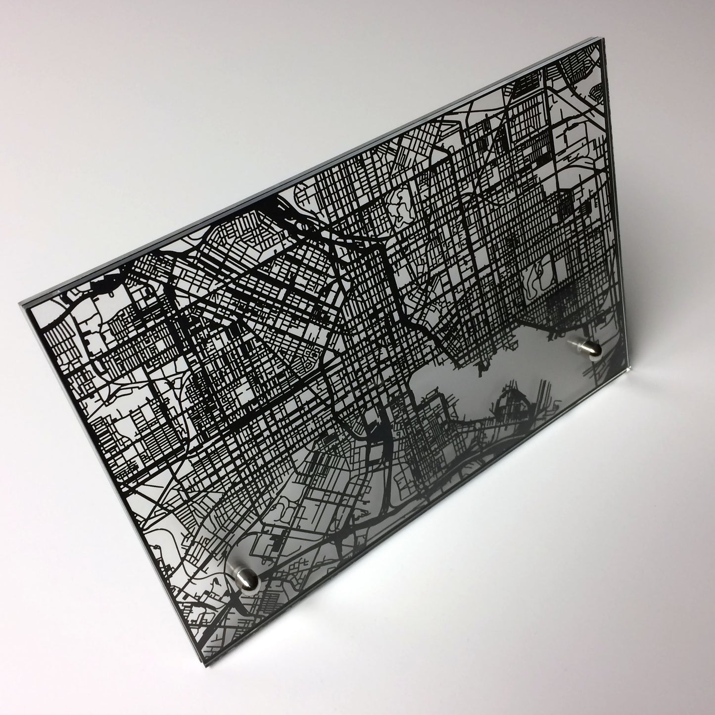 Baltimore laser cut desk map - CarbonLight