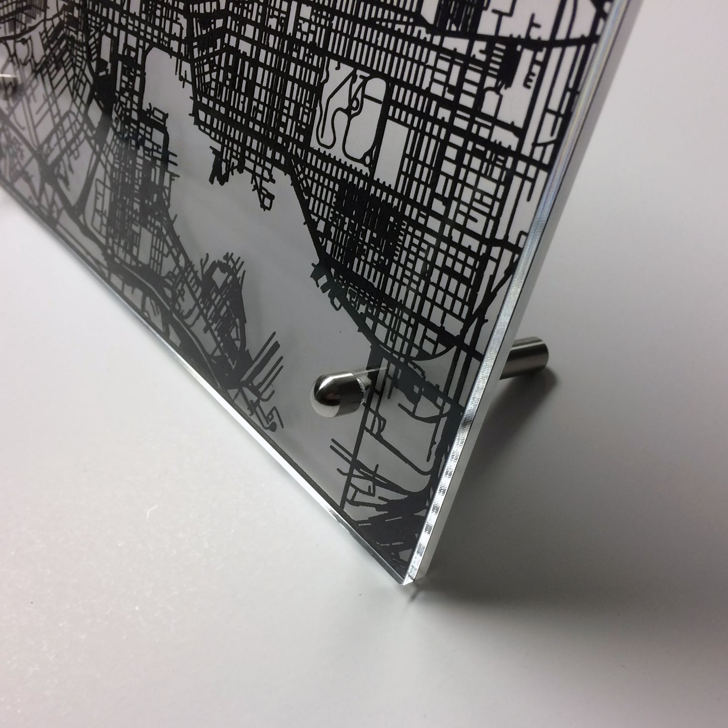Baltimore laser cut desk map - CarbonLight