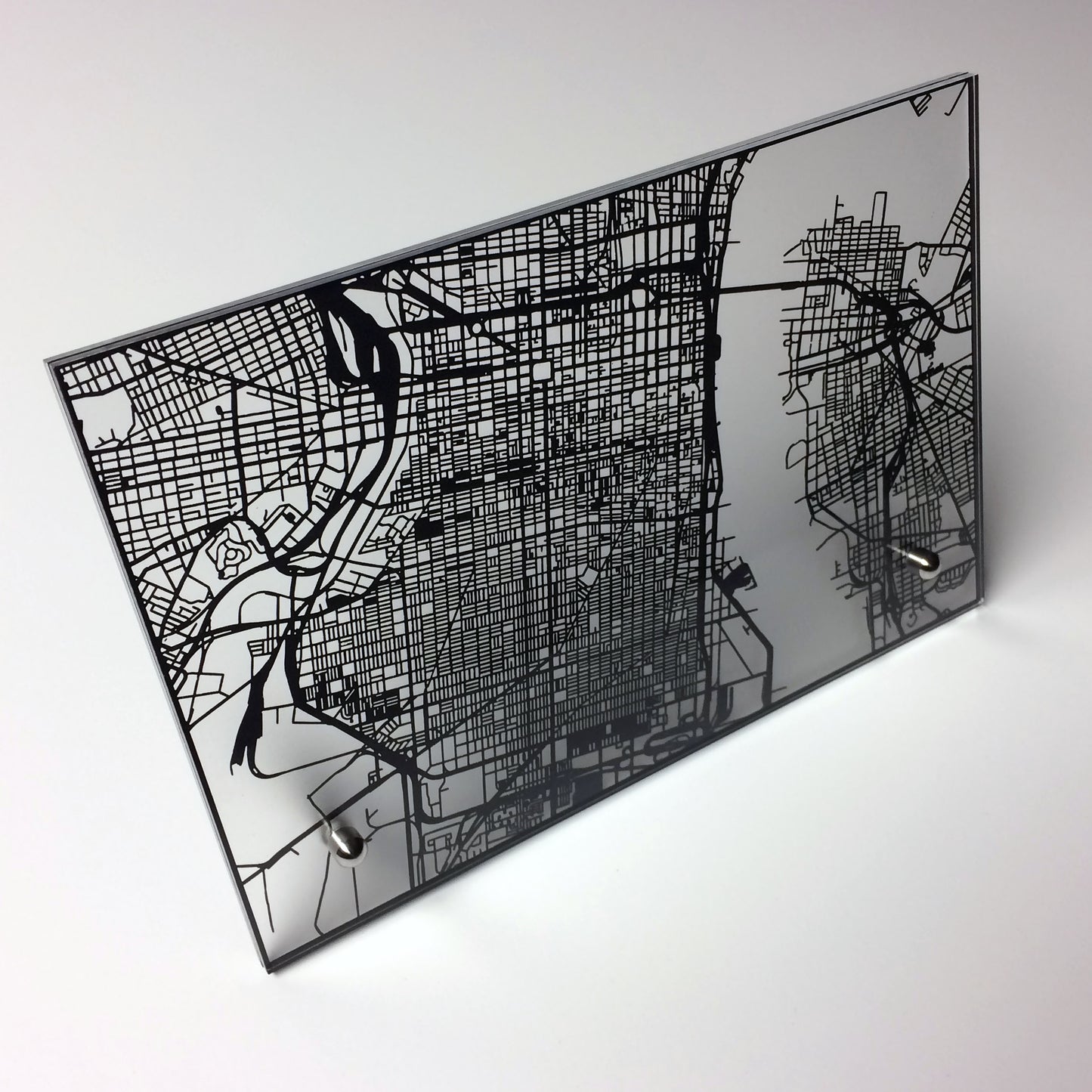 Philadelphia PA laser cut desk map - CarbonLight