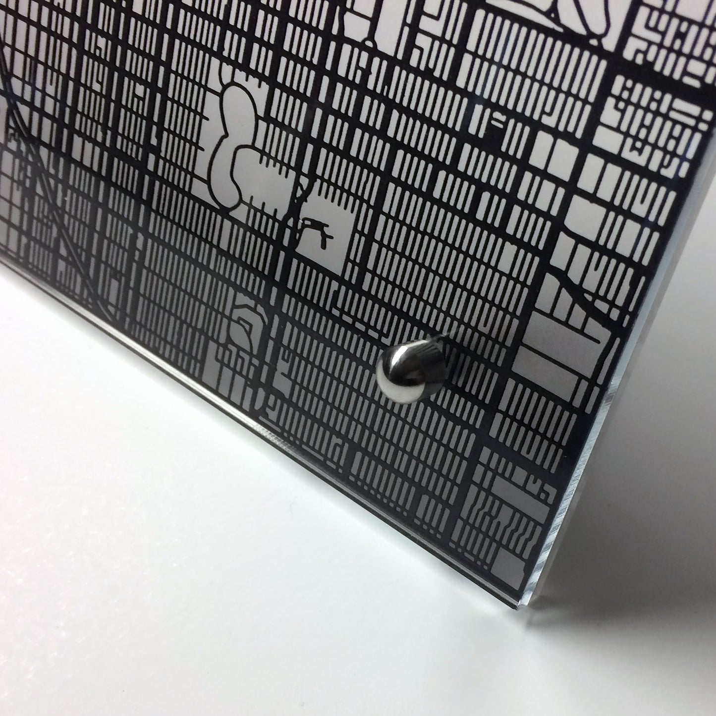 Denver CO laser cut desk map - CarbonLight