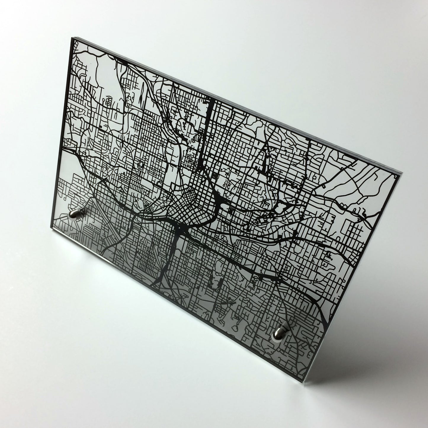 Atlanta laser cut desk map - CarbonLight