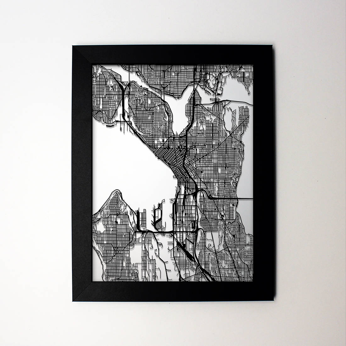 Personalized Framed City Map - CarbonLight