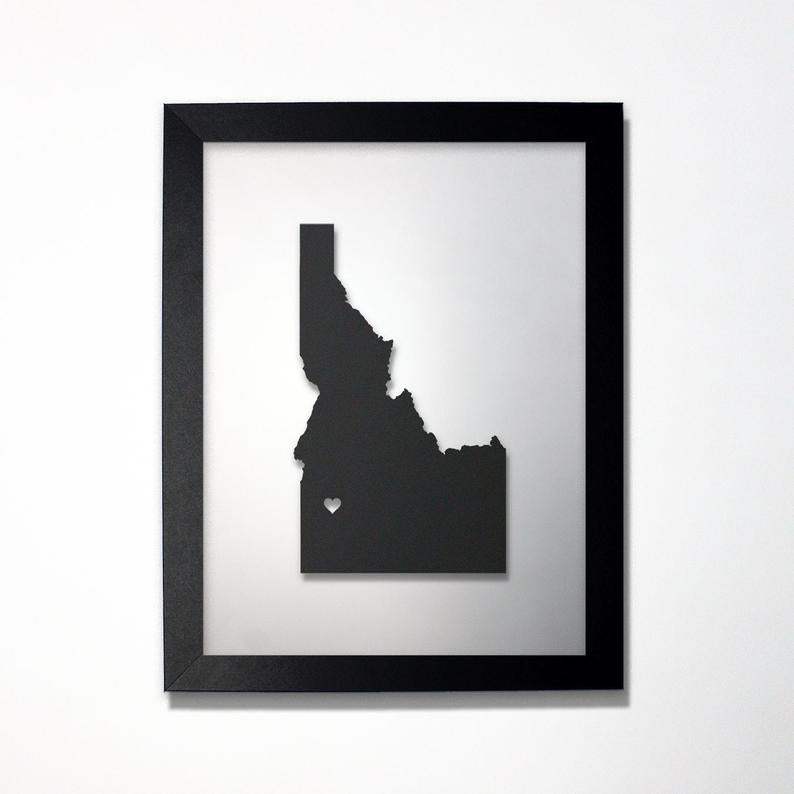 Idaho laser cut map - CarbonLight