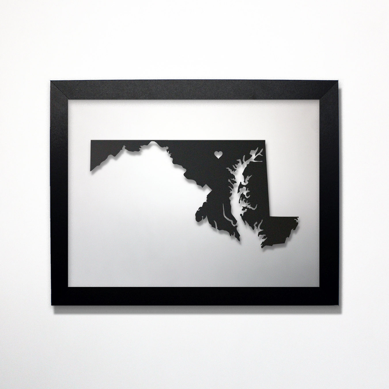 Maryland laser cut map - CarbonLight