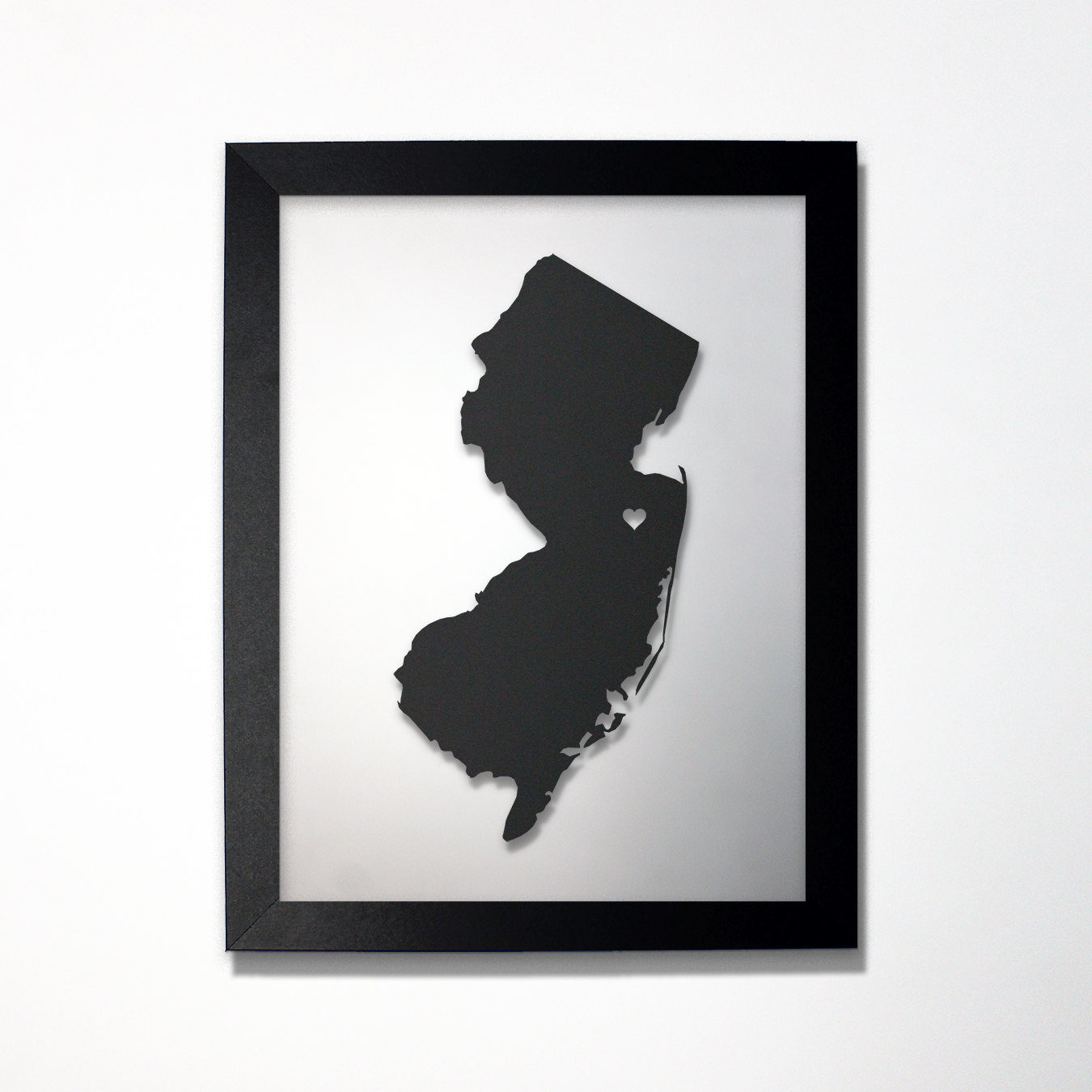 New Jersey laser cut map - CarbonLight