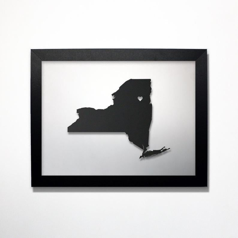 New York laser cut map - CarbonLight