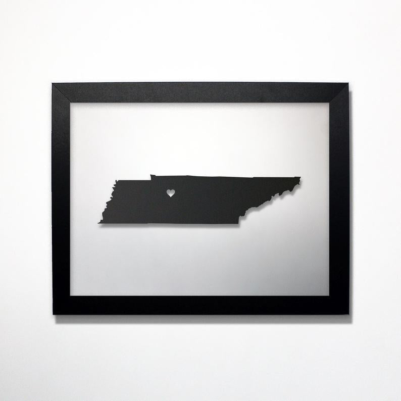 Tennessee laser cut map - CarbonLight