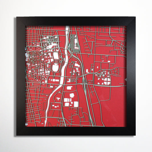 Ohio State University Laser Cut Map - CarbonLight