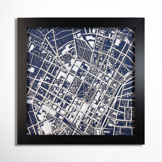 Yale University Laser Cut Map - CarbonLight