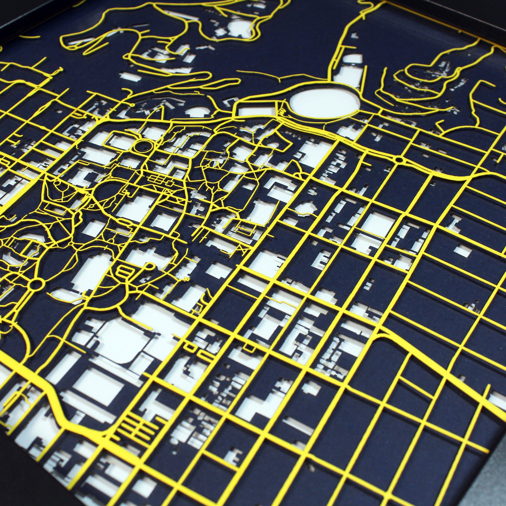 University of California Berkeley Laser Cut Map - CarbonLight