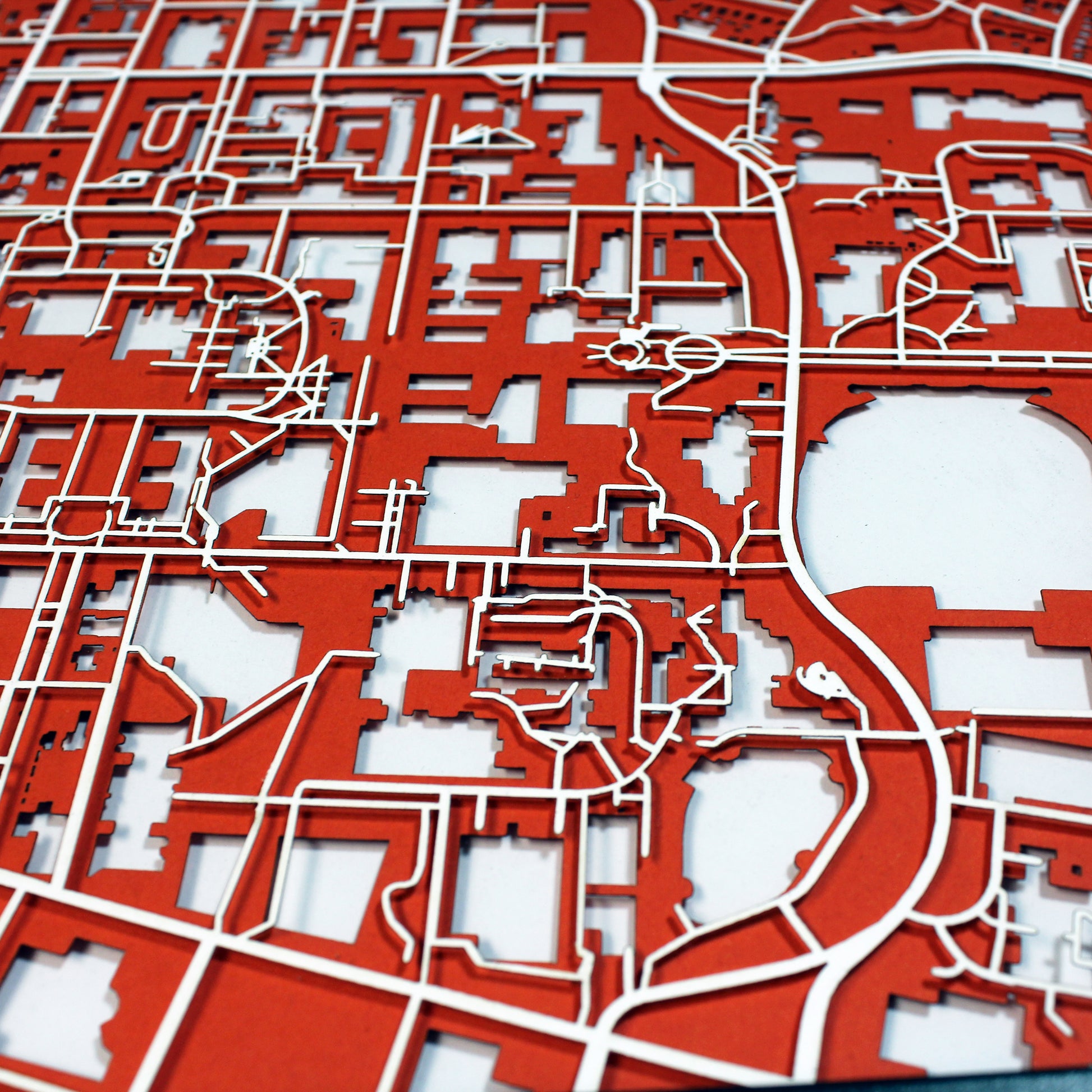 University of Texas at Austin Laser Cut Map - CarbonLight