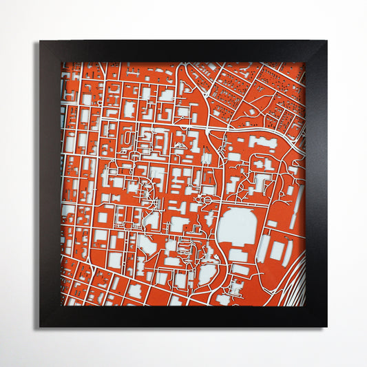 University of Texas at Austin Laser Cut Map - CarbonLight