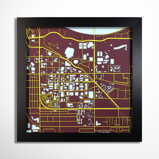 Arizona State University ASU Laser Cut Map - CarbonLight