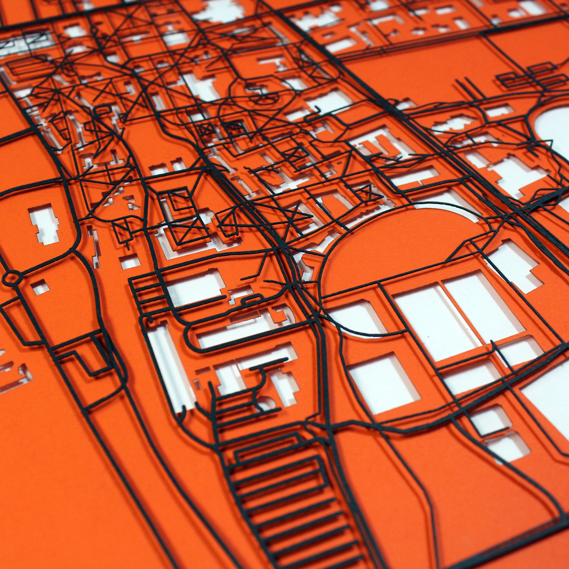 Princeton University Laser Cut Map - CarbonLight