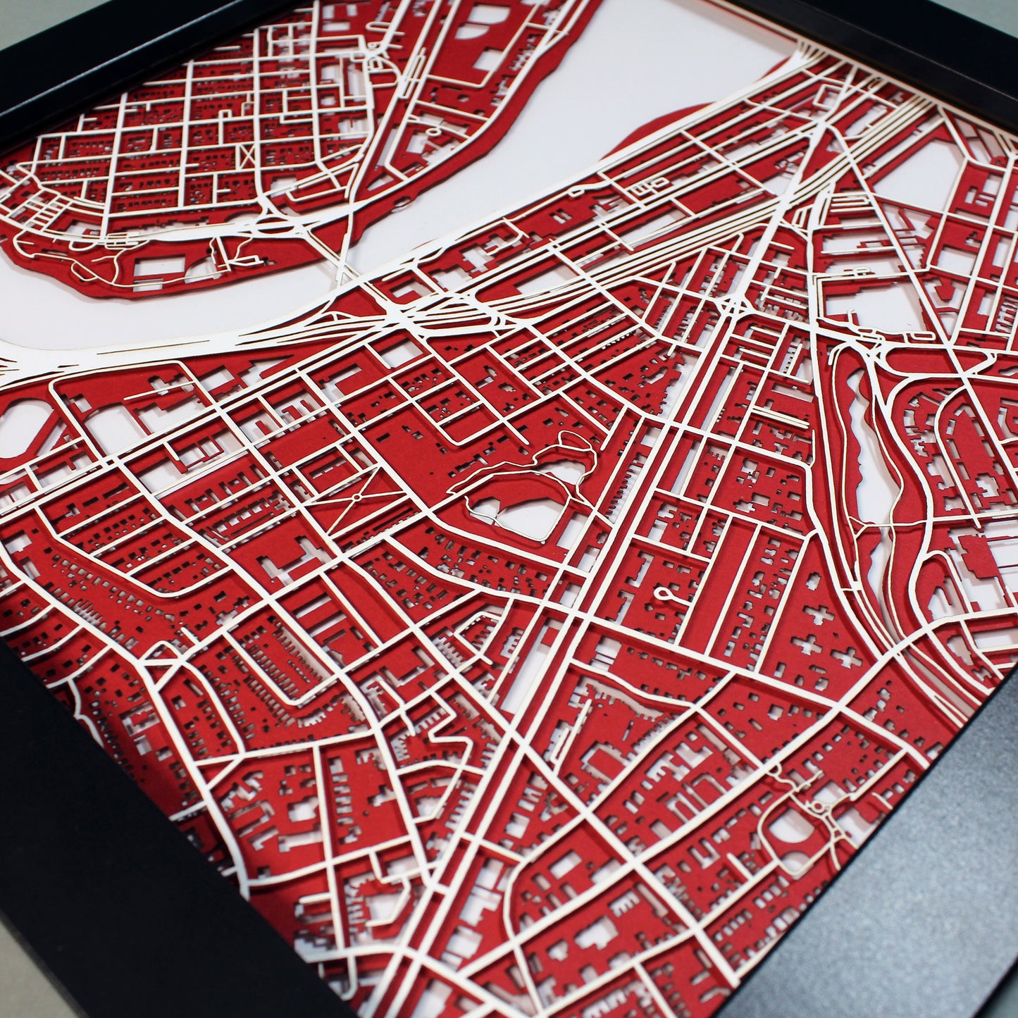 Boston University Laser Cut Map - CarbonLight