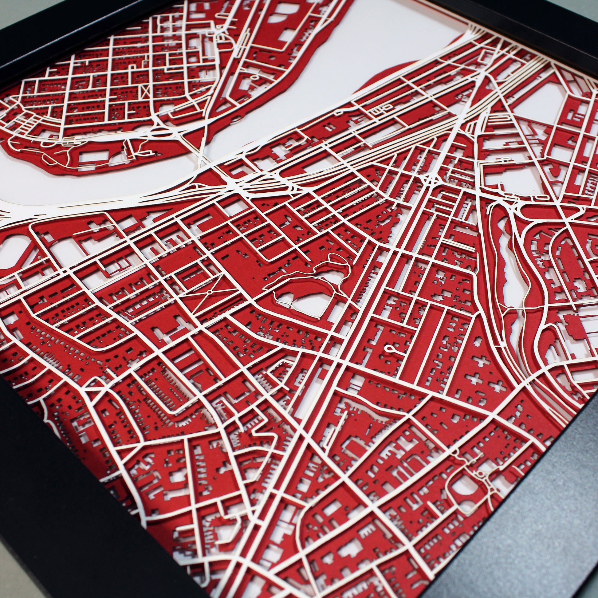 Boston University Laser Cut Map - CarbonLight