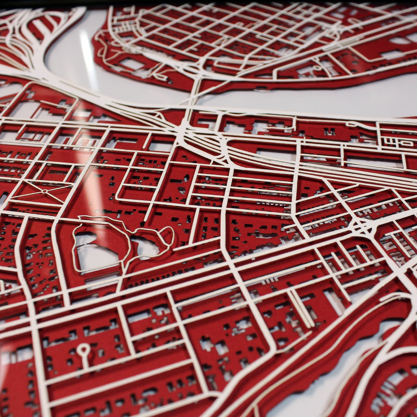 Boston University Laser Cut Map - CarbonLight