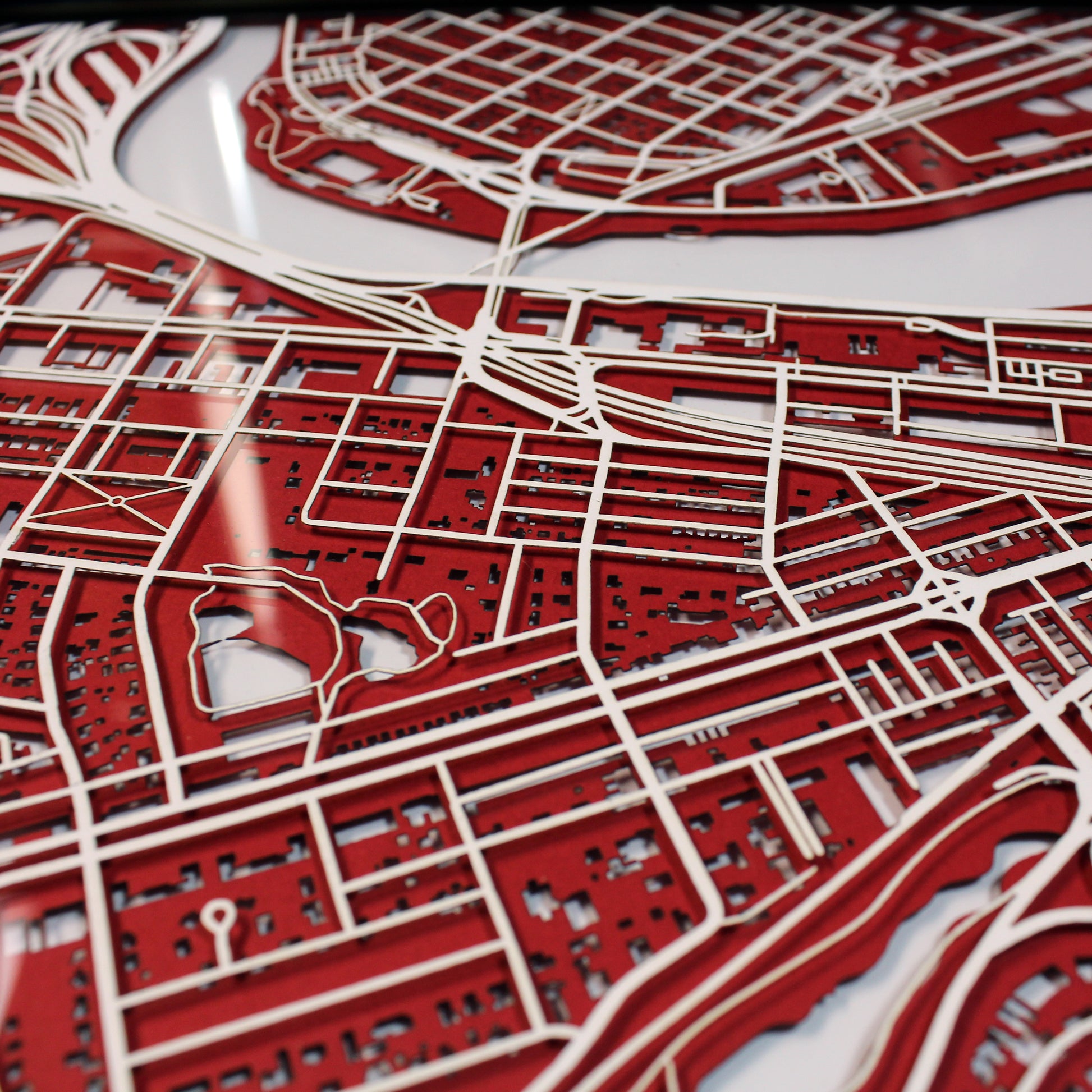 Boston University Laser Cut Map - CarbonLight