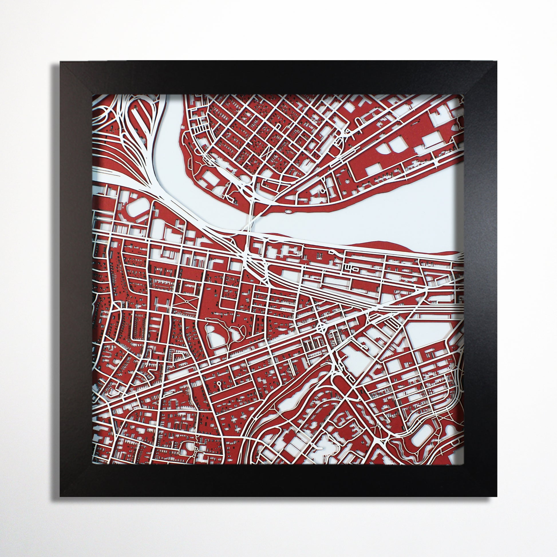 Boston University Laser Cut Map - CarbonLight