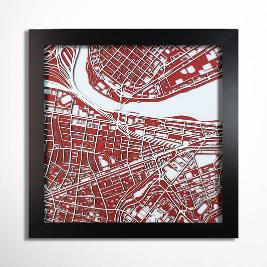 Boston University Laser Cut Map - CarbonLight