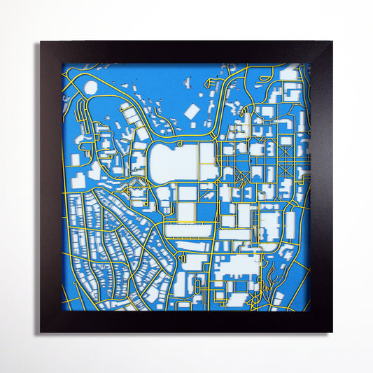 University of California, Los Angeles UCLA Laser Cut Map - CarbonLight