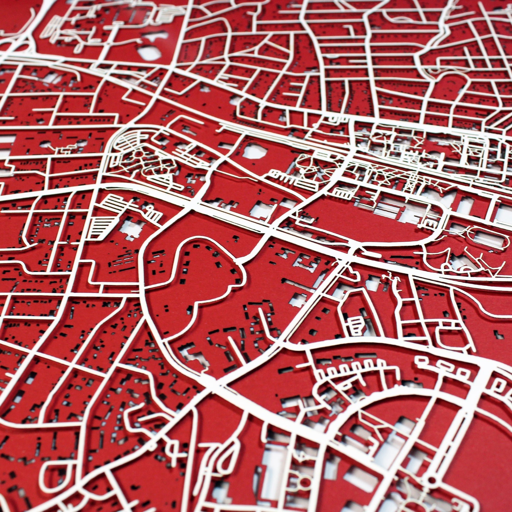 North Carolina State University NC State Laser Cut Map - CarbonLight
