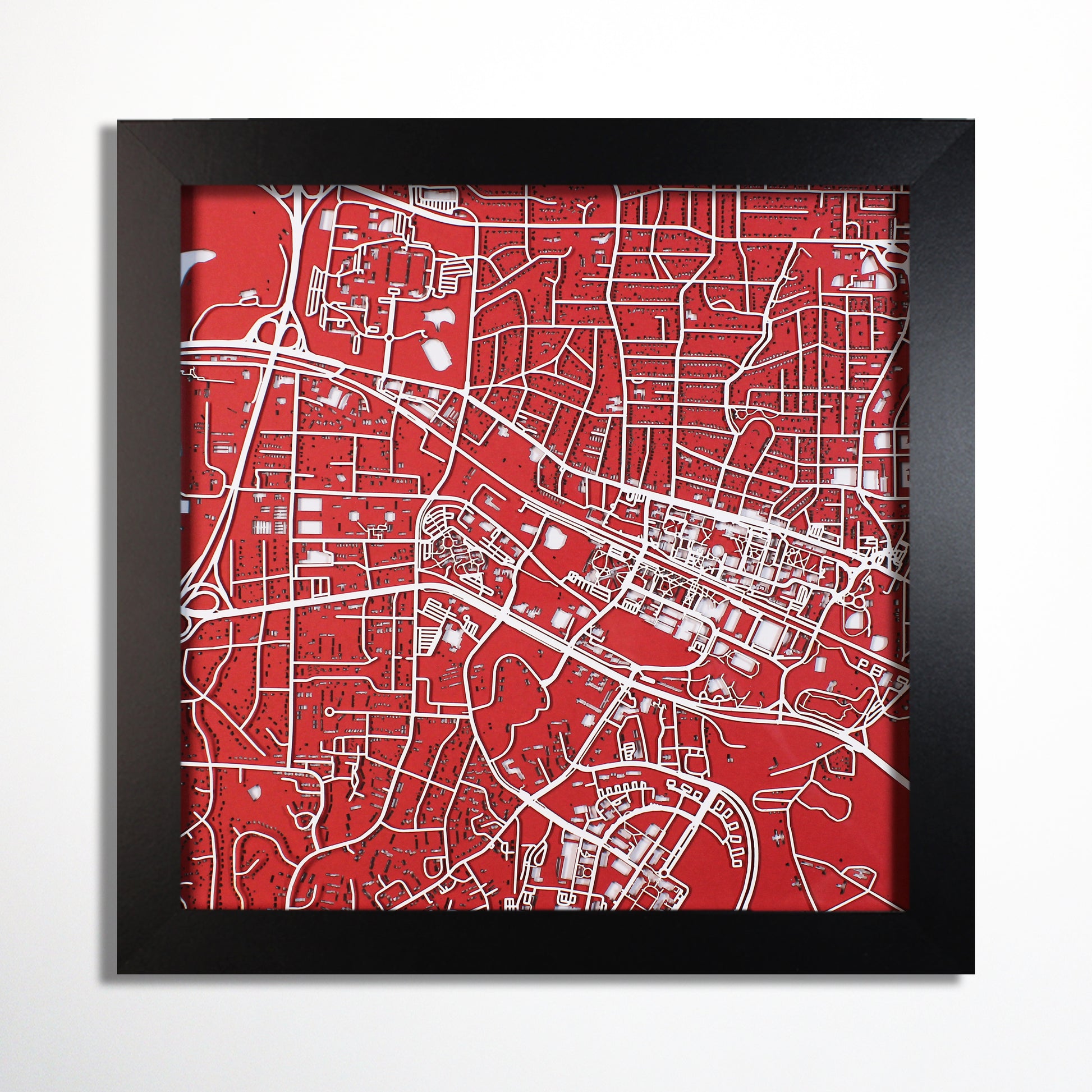 North Carolina State University NC State Laser Cut Map - CarbonLight