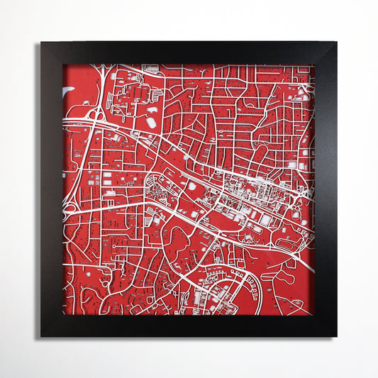 North Carolina State University NC State Laser Cut Map - CarbonLight