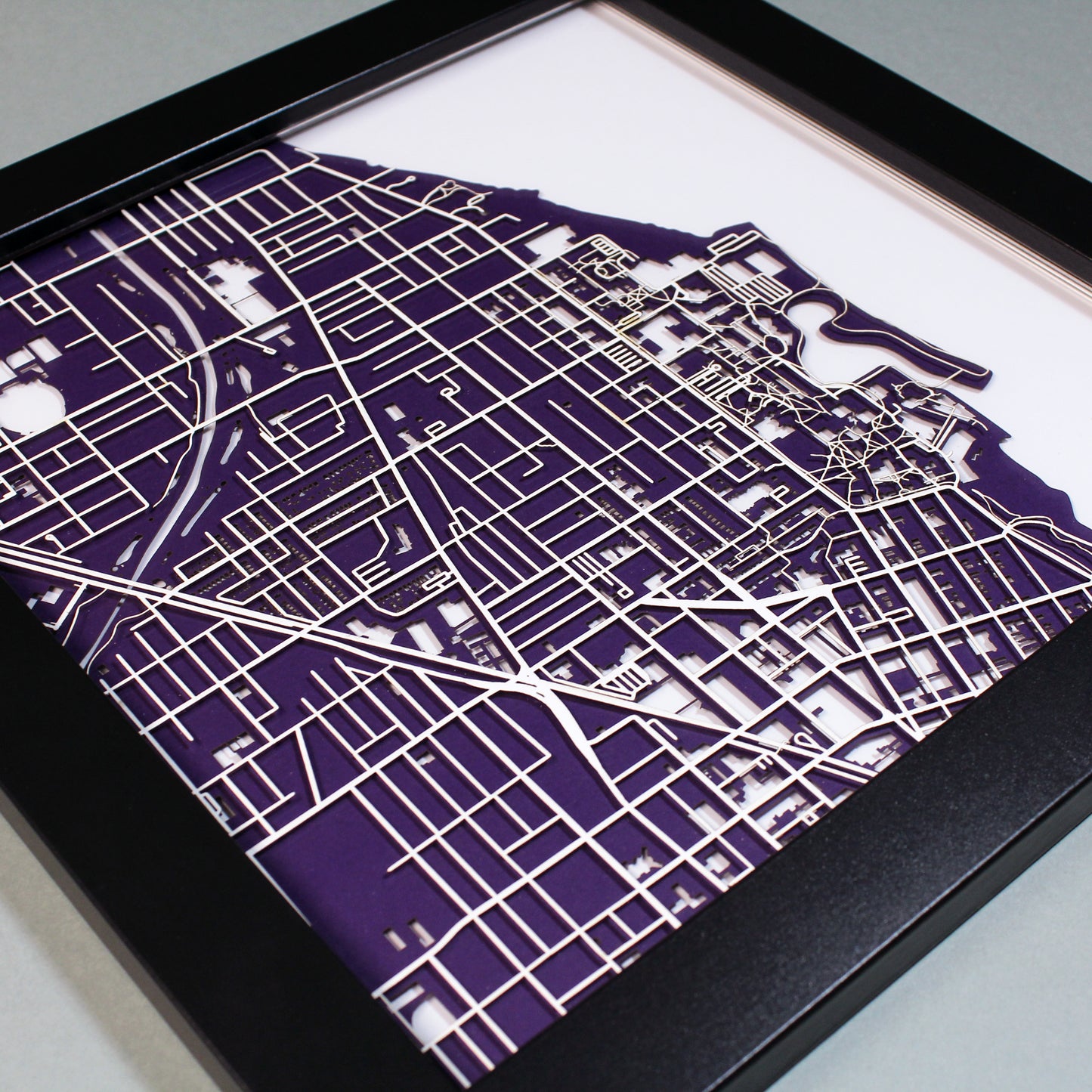 Northwestern University Laser Cut Map - CarbonLight