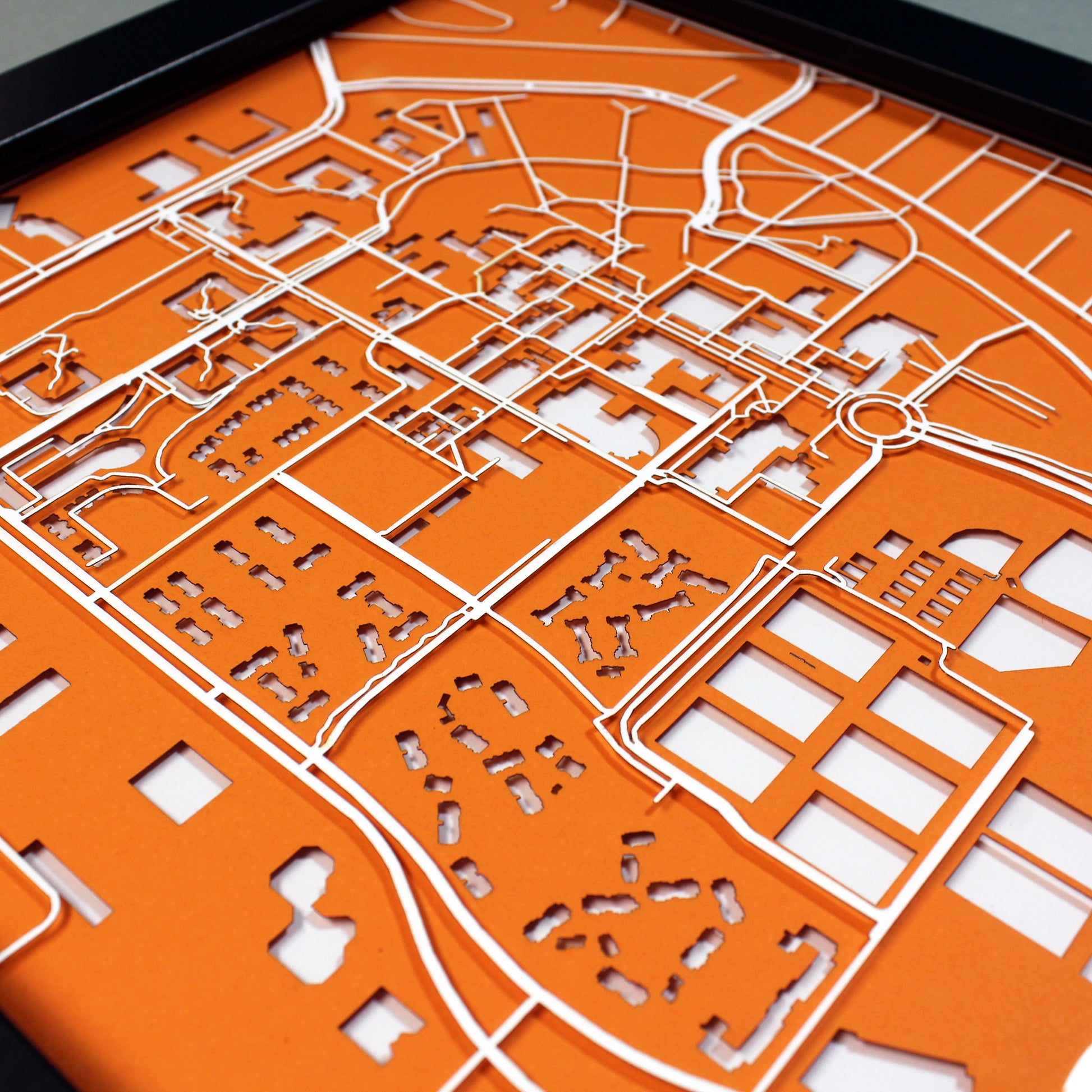 University of Texas at Dallas Laser Cut Map - CarbonLight