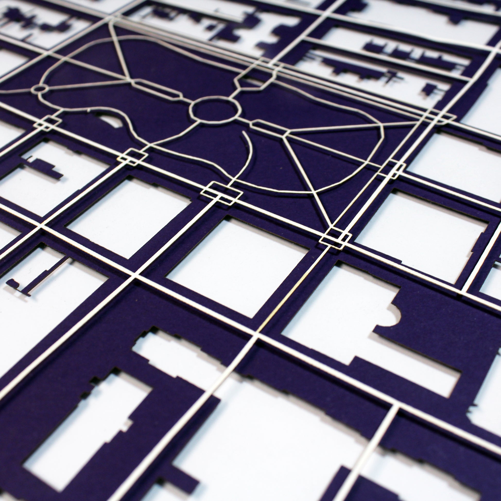 New York University NYU Laser Cut Map - CarbonLight