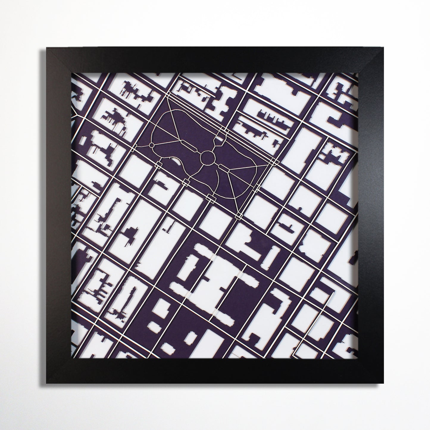 New York University NYU Laser Cut Map - CarbonLight