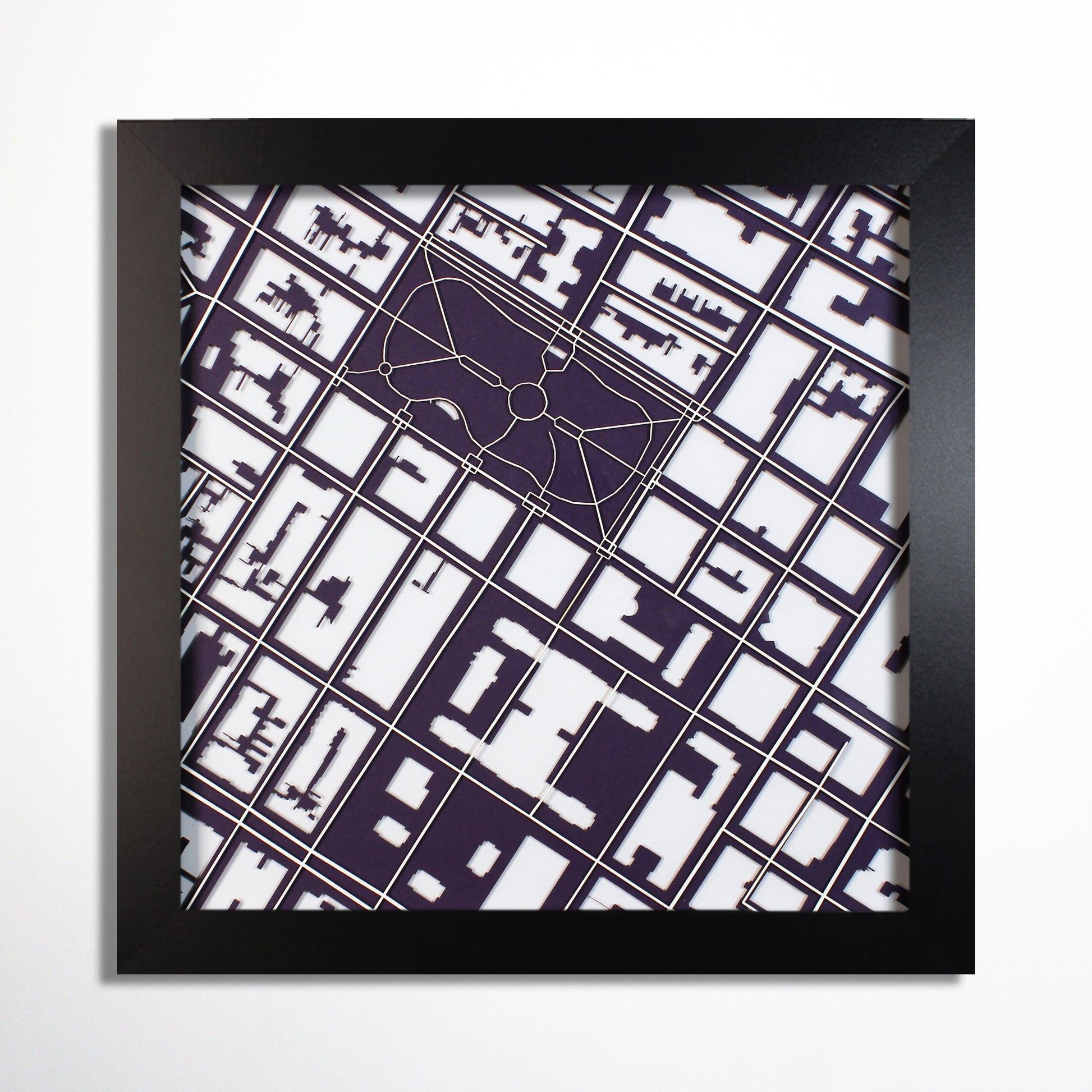 New York University NYU Laser Cut Map - CarbonLight