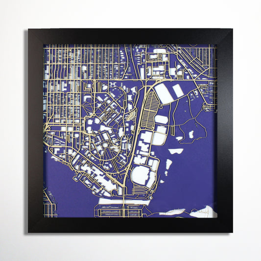 University of Washington Laser Cut Map - CarbonLight