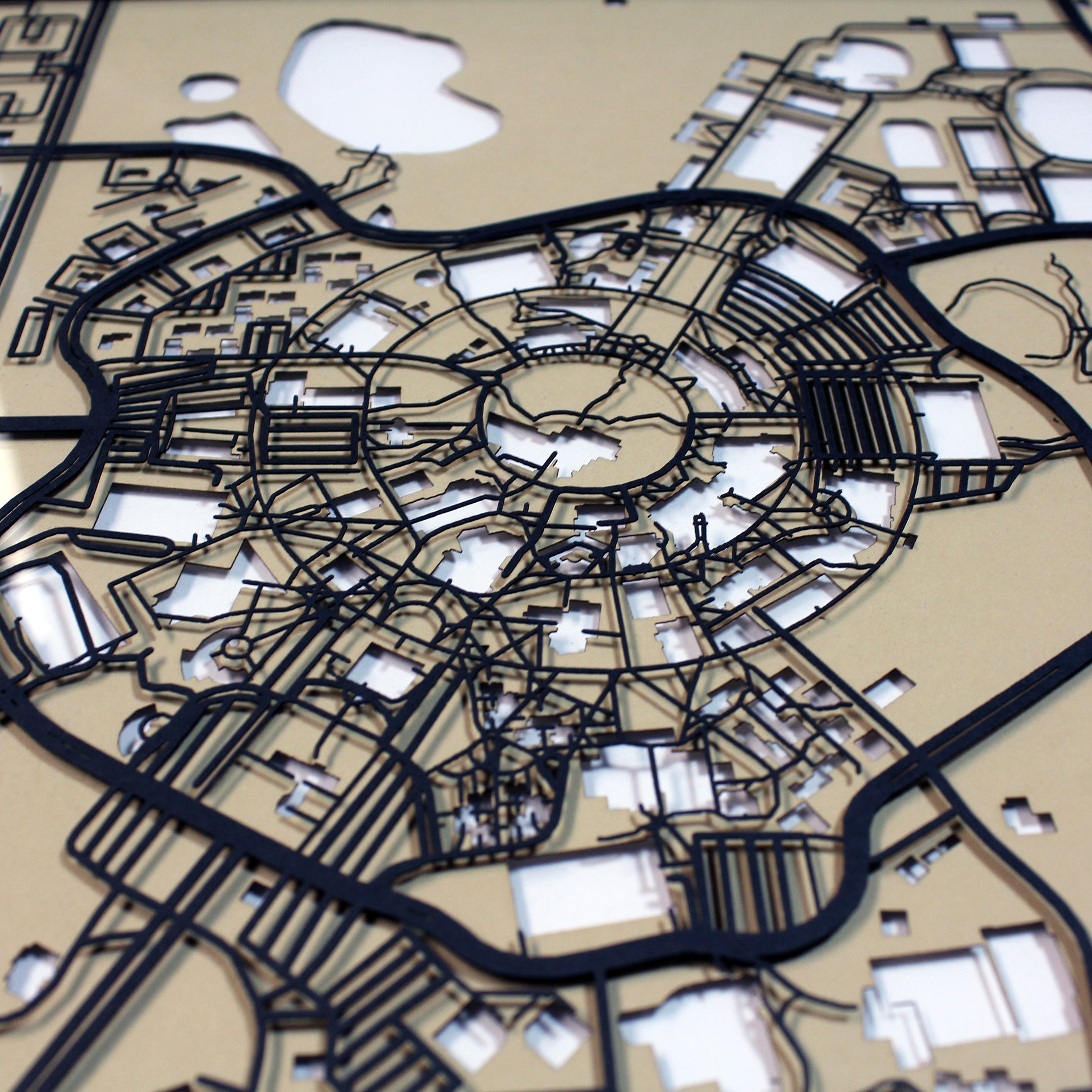 University of Central Florida Orlando Laser Cut Map - CarbonLight