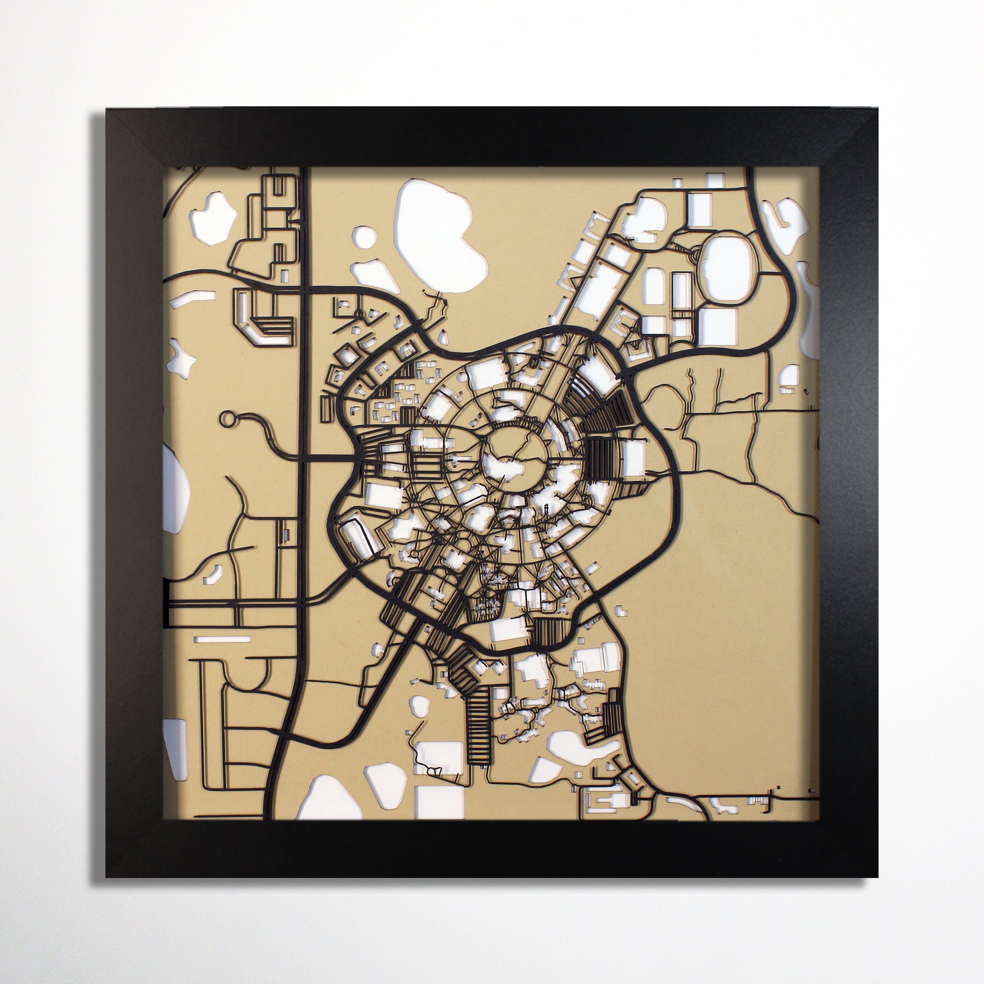 University of Central Florida Orlando Laser Cut Map - CarbonLight