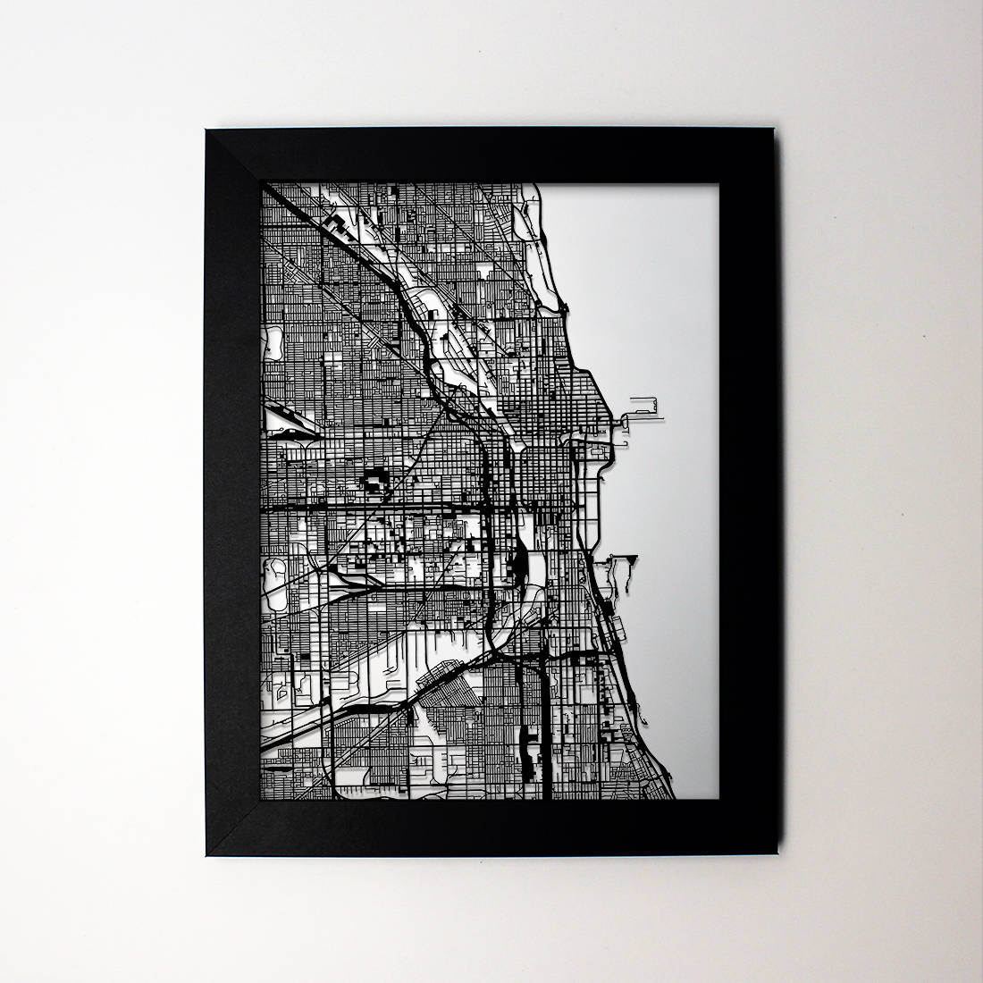 Personalized Framed City Map - CarbonLight