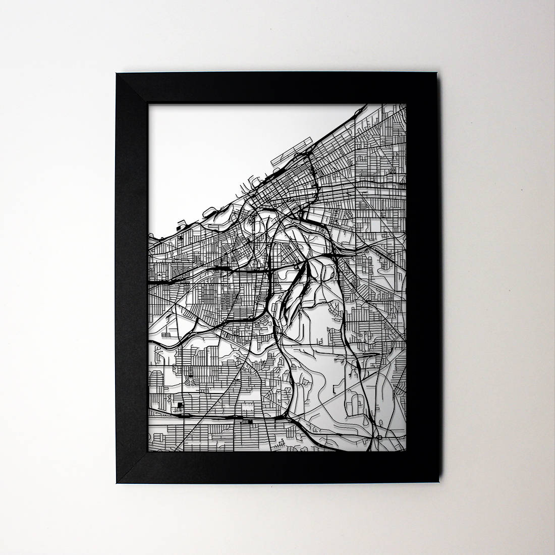 Personalized Framed City Map - CarbonLight