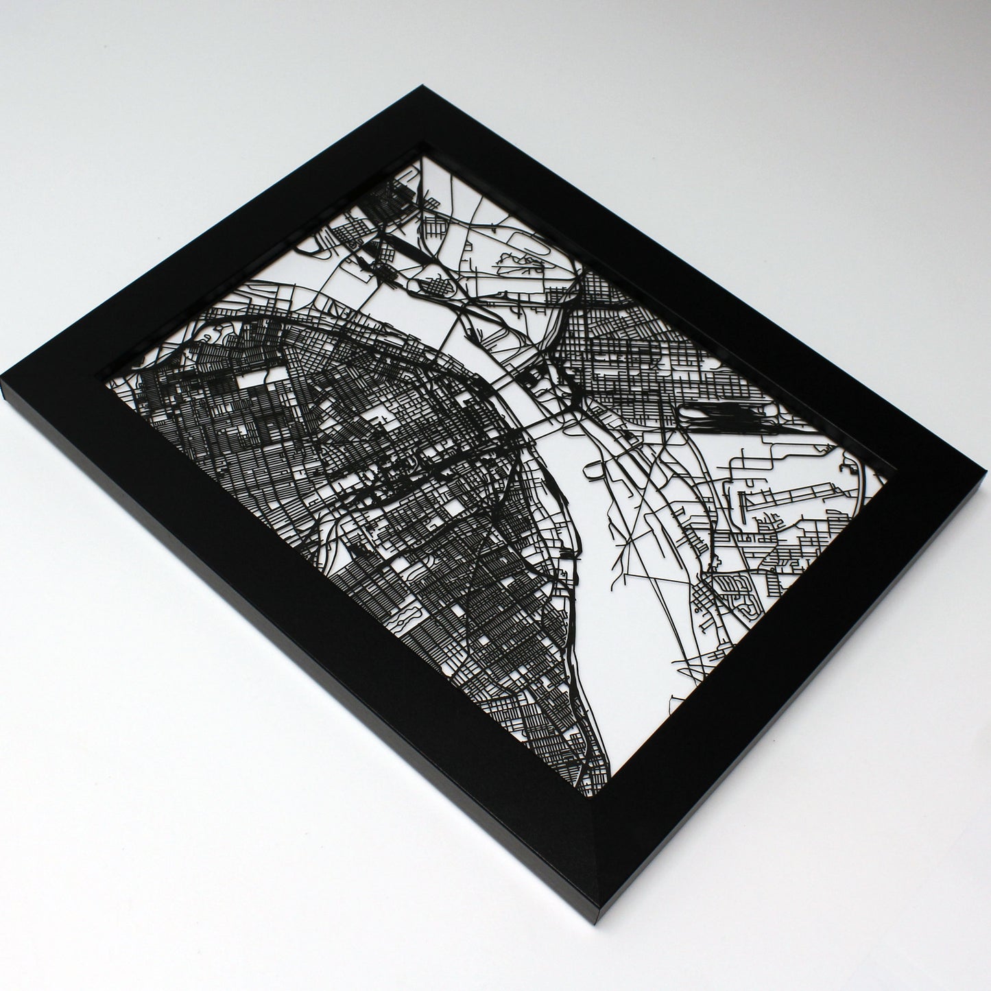 St Louis MO laser cut wall map - CarbonLight