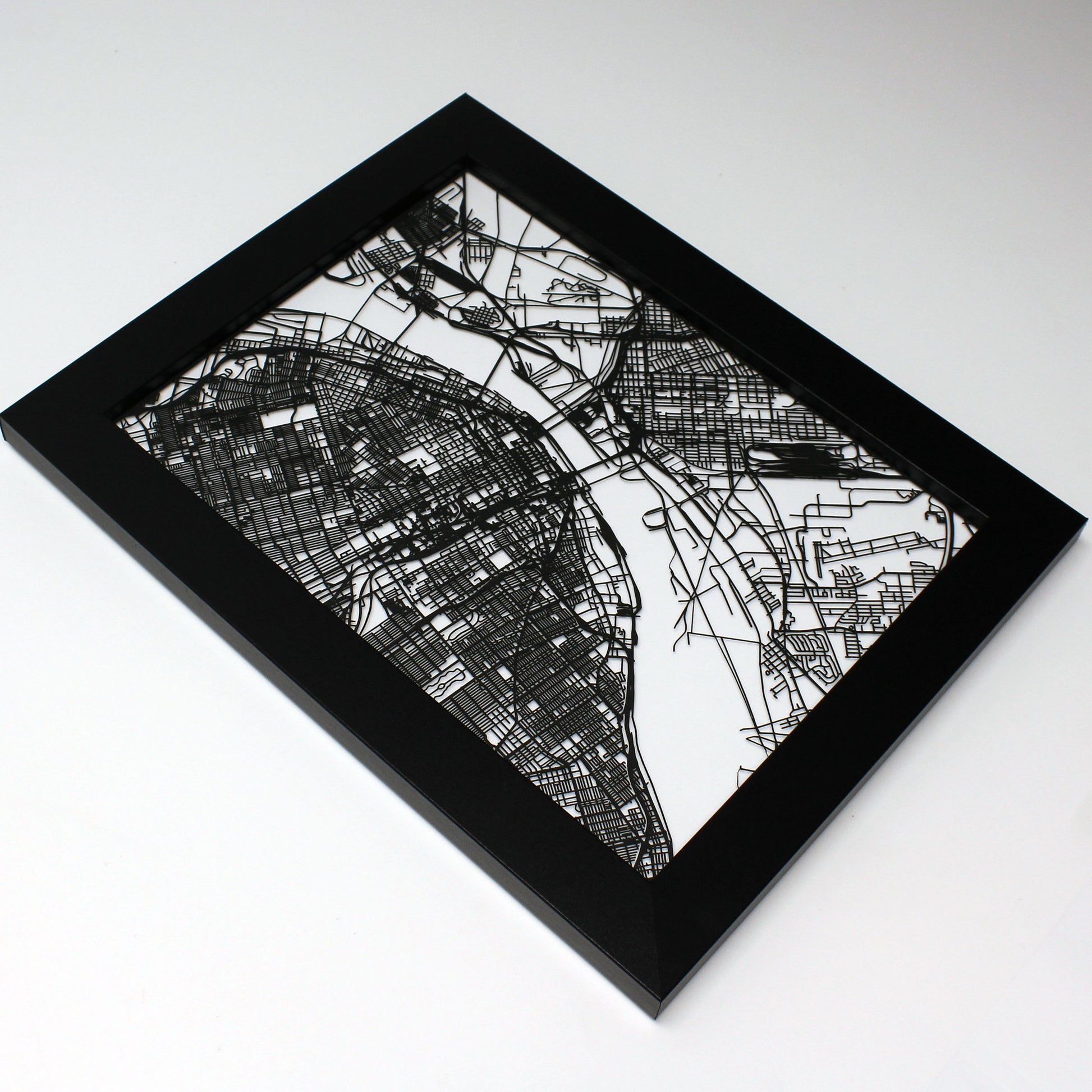 St Louis MO laser cut wall map - CarbonLight