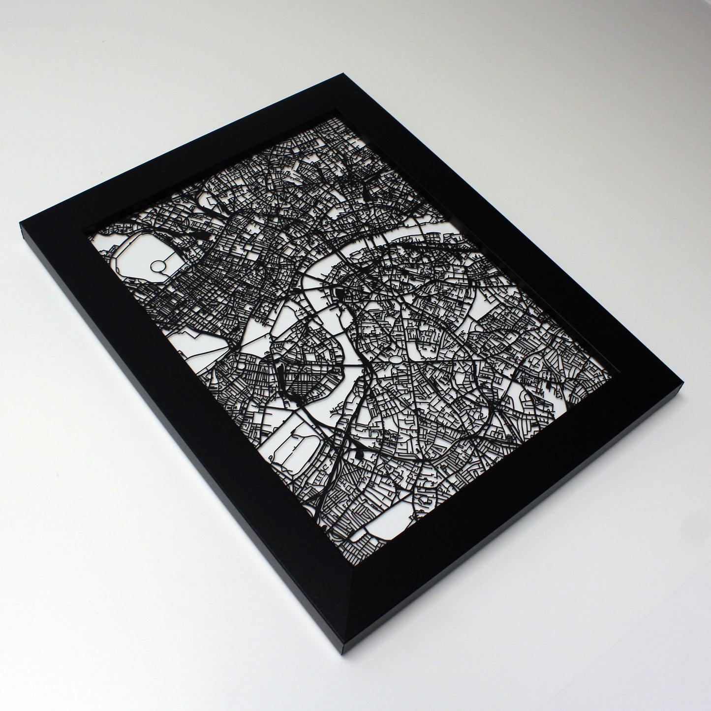London UK laser cut wall map - CarbonLight
