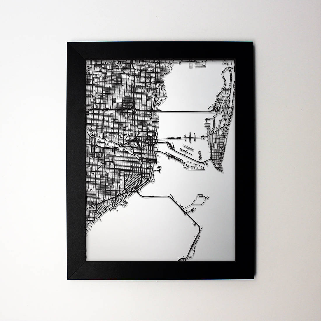 Personalized Framed City Map - CarbonLight