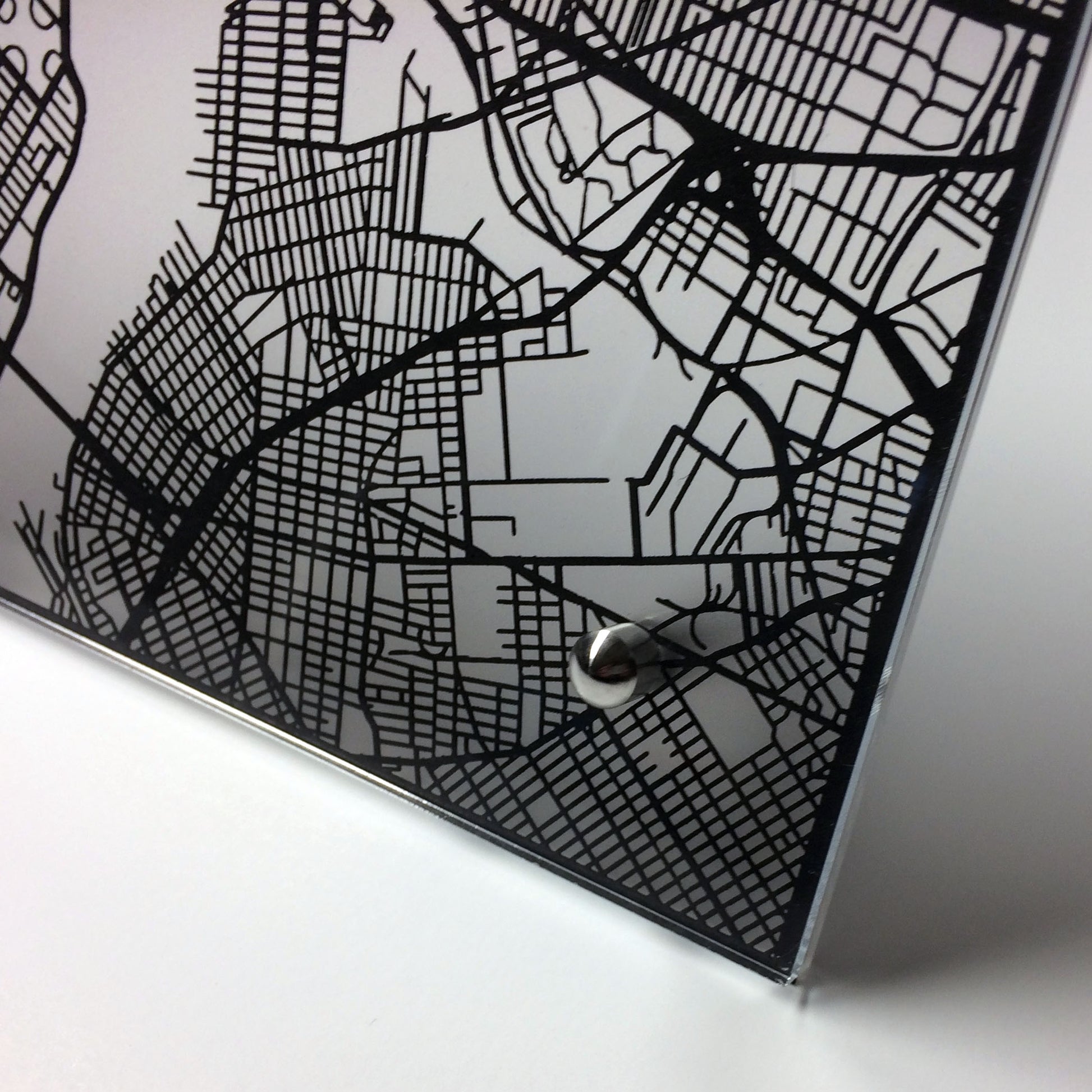 New York City laser cut desk map - CarbonLight