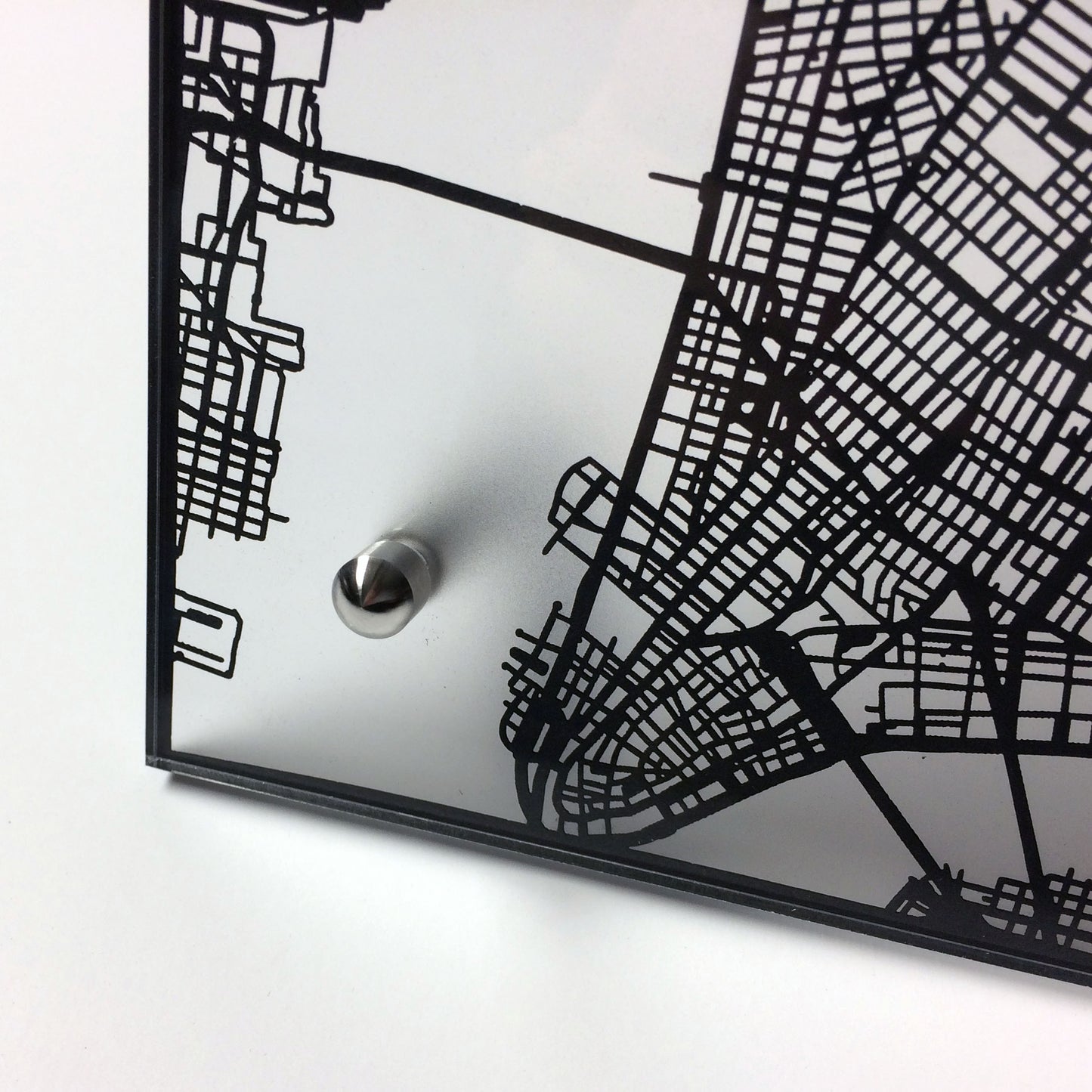 New York City laser cut desk map - CarbonLight