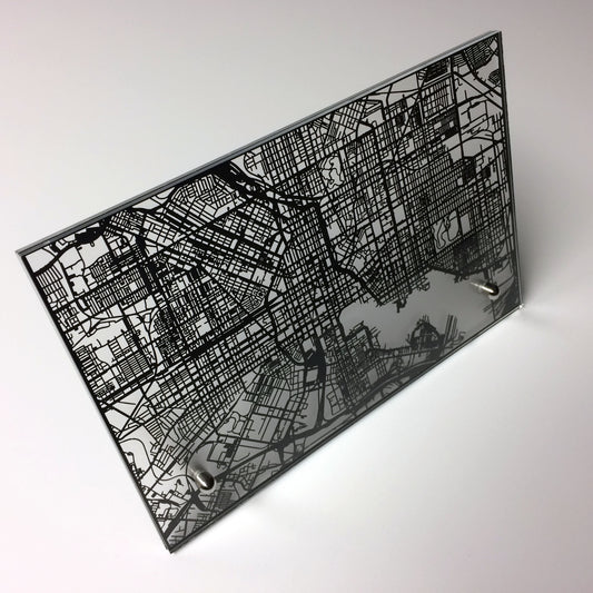 Baltimore laser cut desk map - CarbonLight