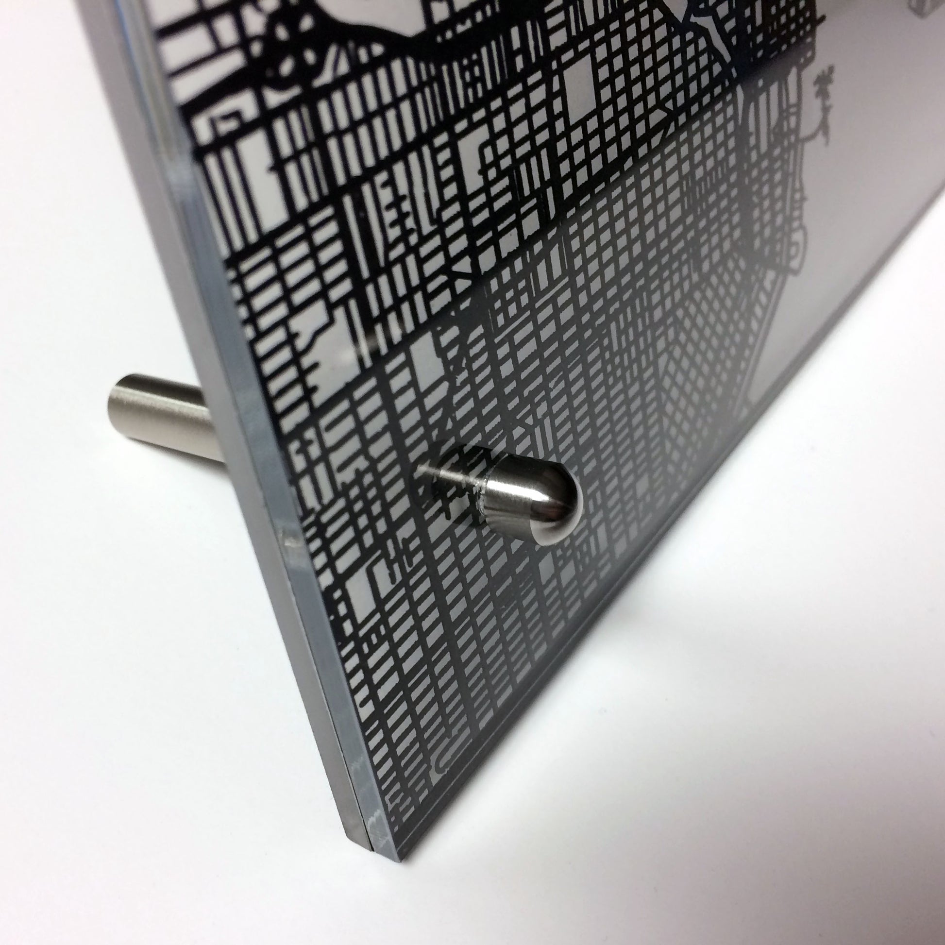Miami FL laser cut desk map - CarbonLight