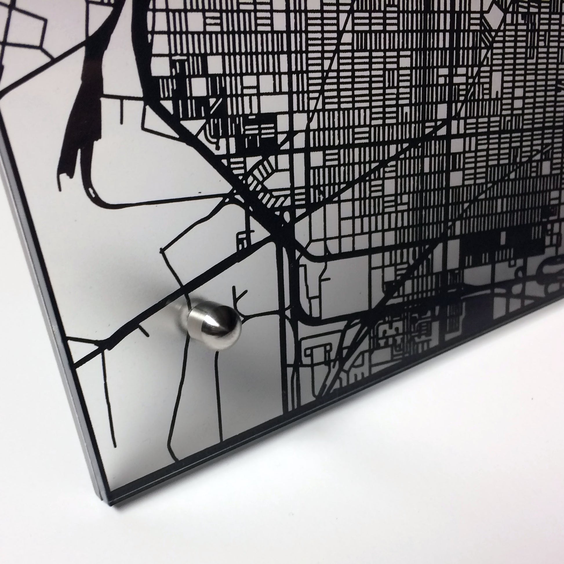 Philadelphia PA laser cut desk map - CarbonLight
