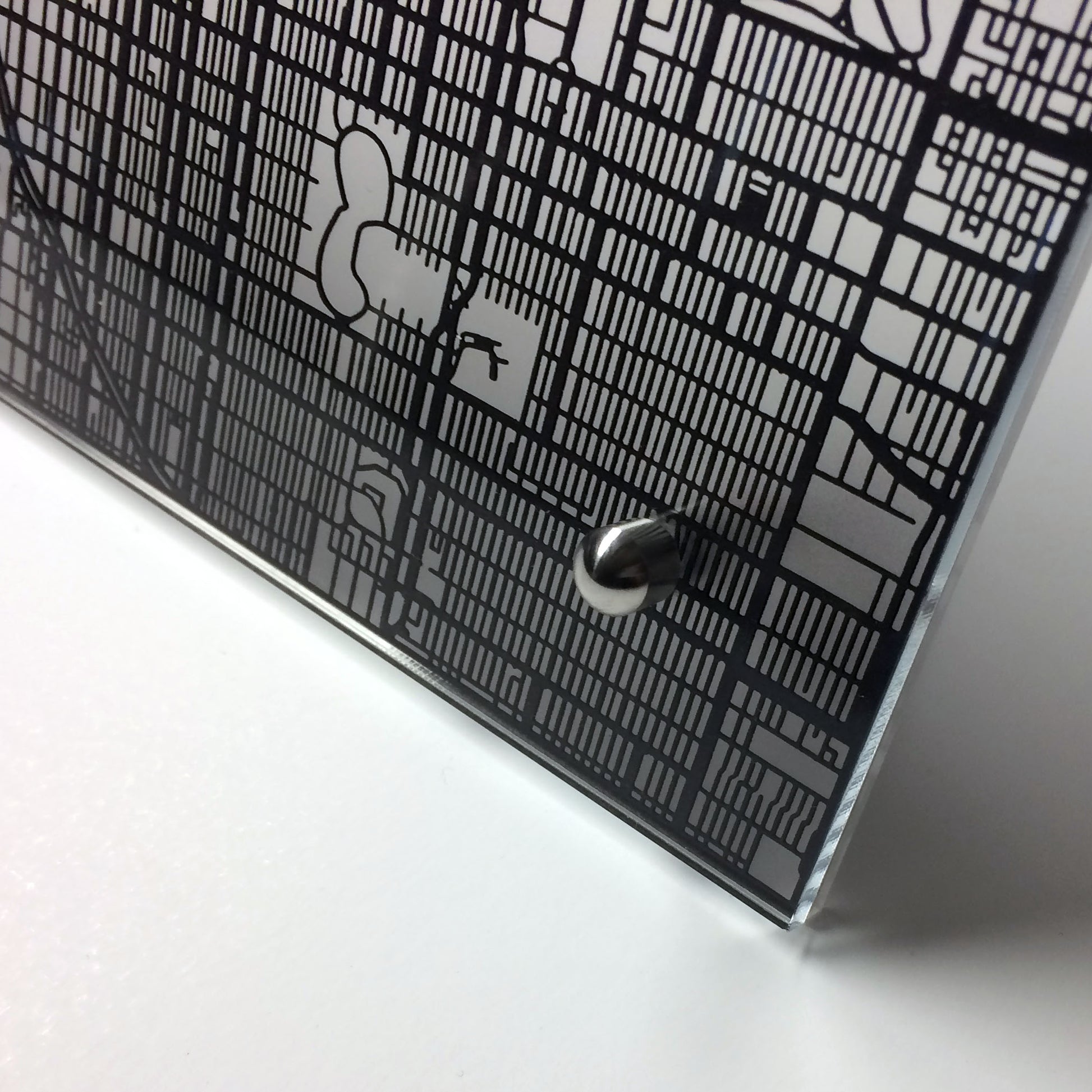Denver CO laser cut desk map - CarbonLight
